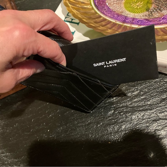 Traded NFS YSL Black Maltese Leather Compact Wallet - Picture 10 of 15